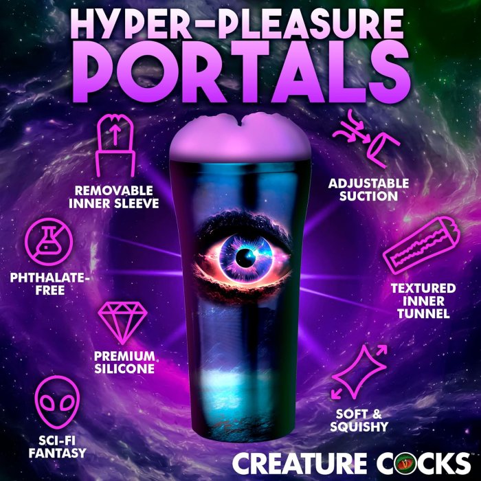 Masturbator Creature Cocks "Alien Wormhole" 22 cm - Violet - detaliu finisaj