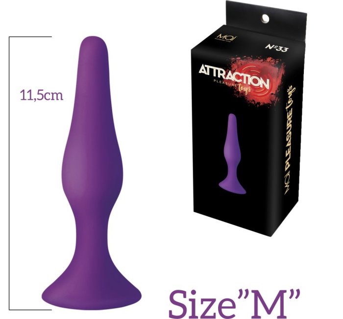 Butt Plug Anal Attraction "Pleasure Toys" 12 cm - Violet
