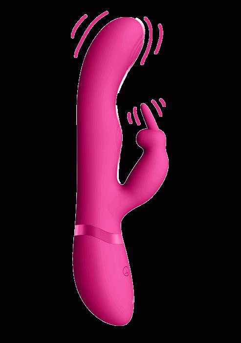 Vibrator Iepuras, May, Dual Pulse-Wave & Vibrating C-spot & G-Spot Rabbit Pink - vedere spate