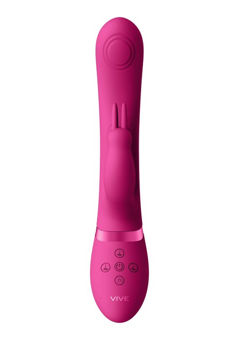 Vibrator Iepuras, May, Dual Pulse-Wave & Vibrating C-spot & G-Spot Rabbit Pink - culoare si material
