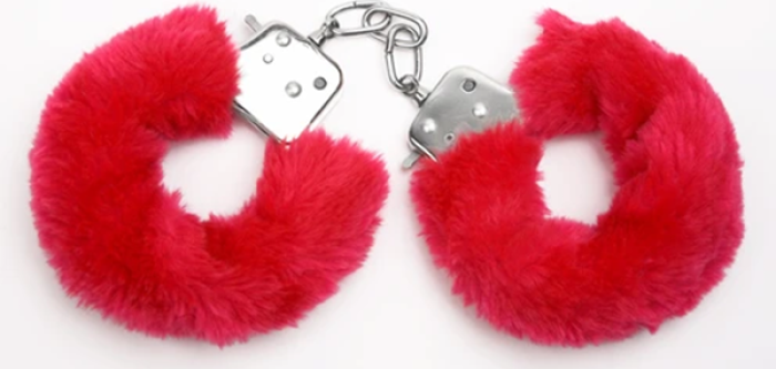 Catuse cu Plus Loving Joy "Furry Hand Cuffs"Rosu##