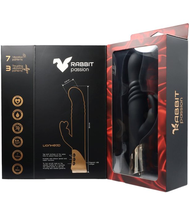 Vibrator Virgite »Rabbit Passion« 22,4 cm - Negru - vedere 11