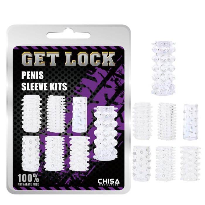Set 7 Mansoane Penis Chisa Novelties »Get Lock« 6,8 cm - vedere frontala