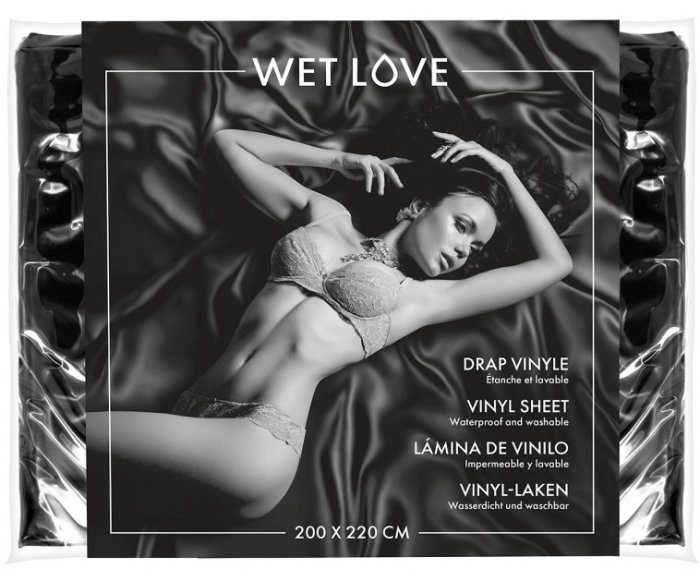 Cearsaf Latex Negru Wet Love [ 220 x 200 cm ] - vedere frontala
