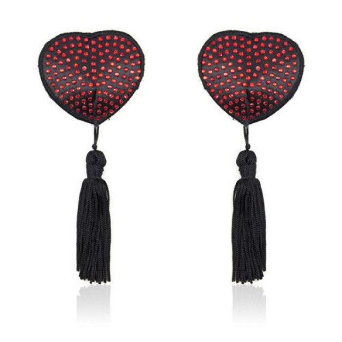 Ornamente Sani Toyz4Lovers "Shine Red Nipples Tassels" - Rosu## - culoare si material