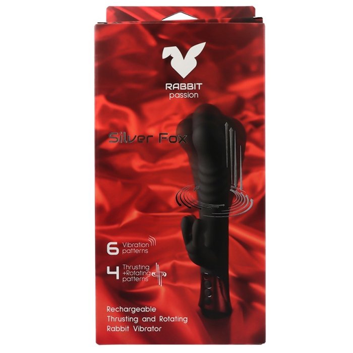 Vibrator Rabbit Passion »Silver Fox« 24,8 cm - Negru - vedere 11