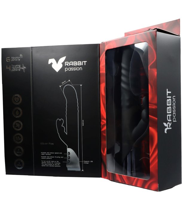 Vibrator Rabbit Passion »Silver Fox« 24,8 cm - Negru - vedere 13
