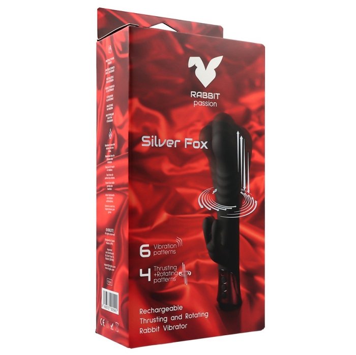 Vibrator Rabbit Passion »Silver Fox« 24,8 cm - Negru - vedere 14