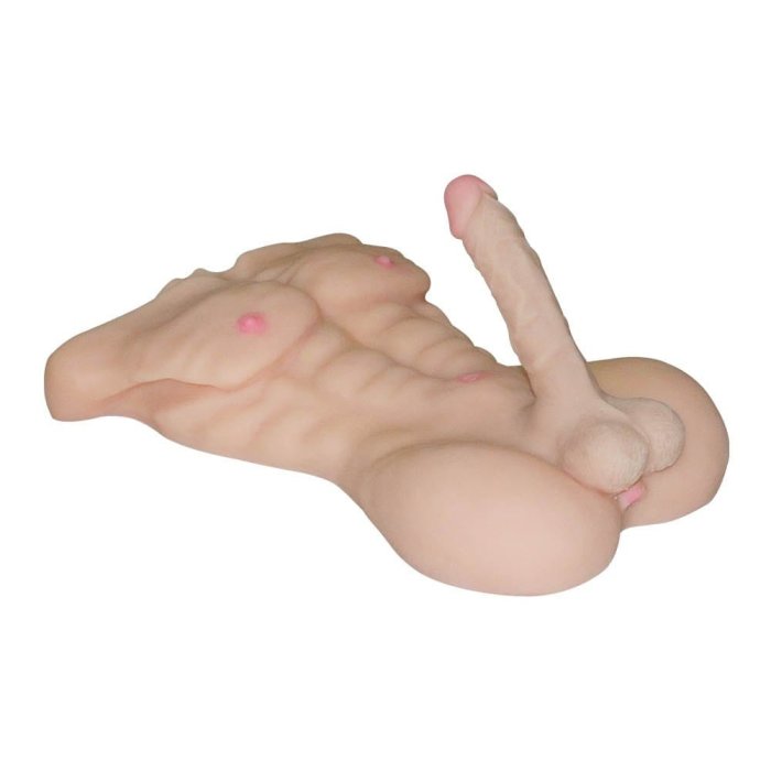 Masturbator Barbat cu Penis Mistress "Strong Man" 51 cm - Natural - vedere laterala