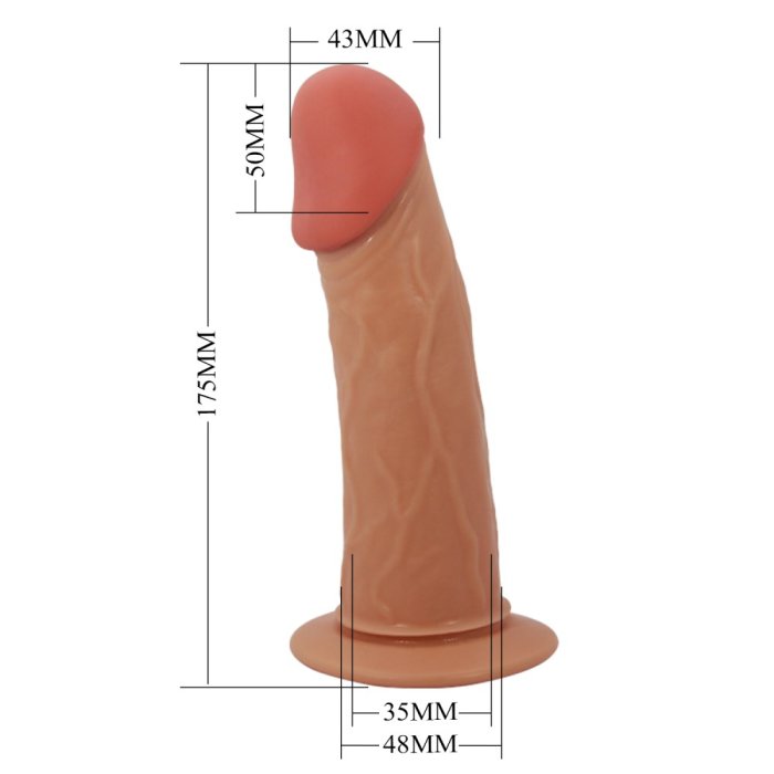 Strapon Barbati Pretty Love »Stark« 17,5 cm - Natural - culoare si material