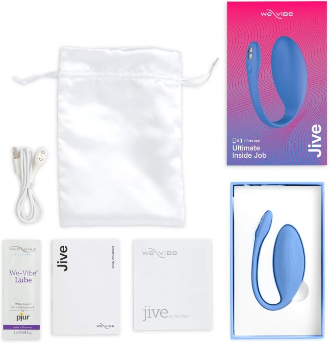 Vibrator Cupluri We-Vibe »Jive« 7,4 cm - Albastru - dimensiuni complete