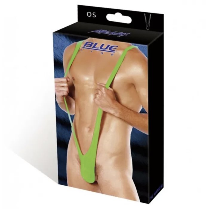 Body chiloti barbati  Blue Line Mankini Verde Neon S-L