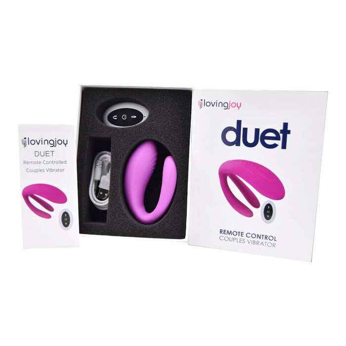 Vibrator Cupluri Loving Joy »Duet Remote Control« 20 cm - Violet