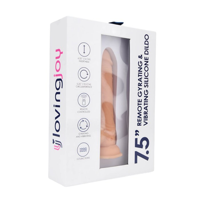 Vibrator ultra realistic natural Loving Joy 7.5″ Remote Thrusting, Silicon, 10 Vibratii, [ 21 cm x 4 cm ] - accesorii incluse