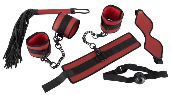 Set Bondage Bad Kitty "Fetish Set" 5 Piese - Rosu##