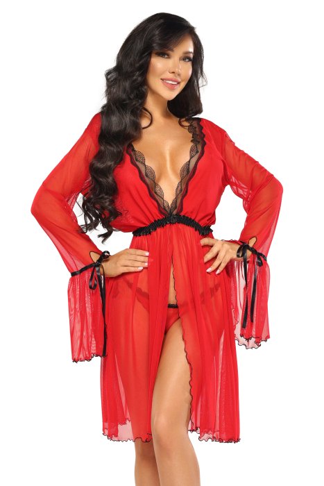 Set Neglije si Bikini Valentina Beauty Night - Rosu