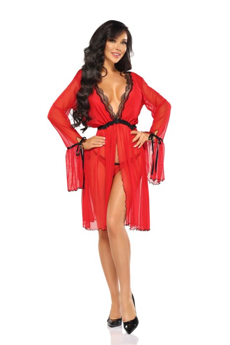 Set Neglije si Bikini Valentina Beauty Night - Rosu
