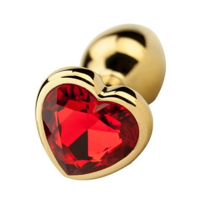 Butt Plug Anal Precious Metals "Heart Shaped Gold" 7,5 cm - Galben