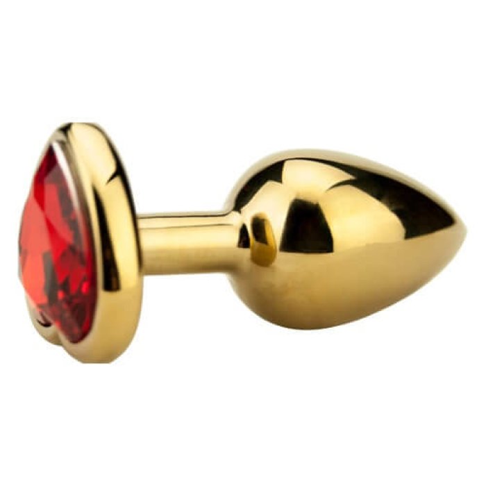Butt Plug Anal Precious Metals "Heart Shaped Gold" 7,5 cm - Galben##