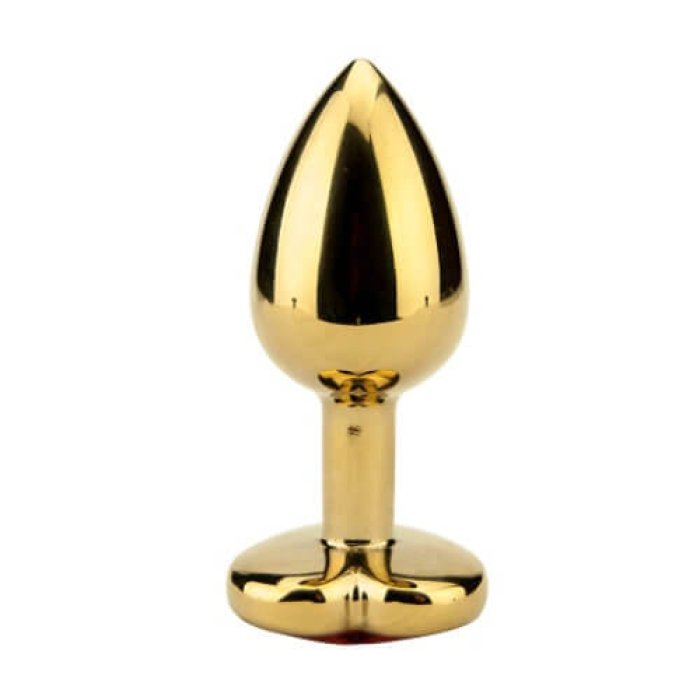 Butt Plug Anal Precious Metals "Heart Shaped Gold" 7,5 cm - Galben##