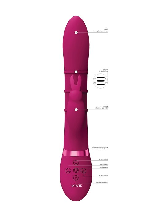 Vibrator VIVE »Up & Down Stimulating Rings G-Spot Rabbit« 24 cm - detaliu finisaj