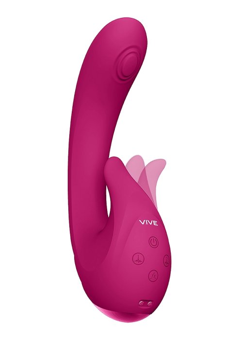 Vibrator VIVE »Miky Pulse-Wave & Flickering Silicone« 12 cm - Roz