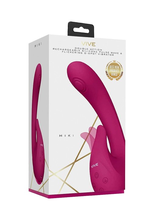 Vibrator VIVE »Miky Pulse-Wave & Flickering Silicone« 12 cm - Roz