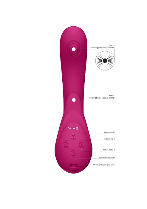 Vibrator VIVE »Miky Pulse-Wave & Flickering Silicone« 12 cm - Roz