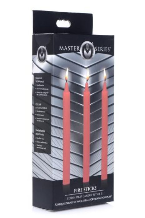 Set Lumanari Ceara Rece Master Series "Fire Sticks" 3 Bucati - Rosu - detaliu finisaj