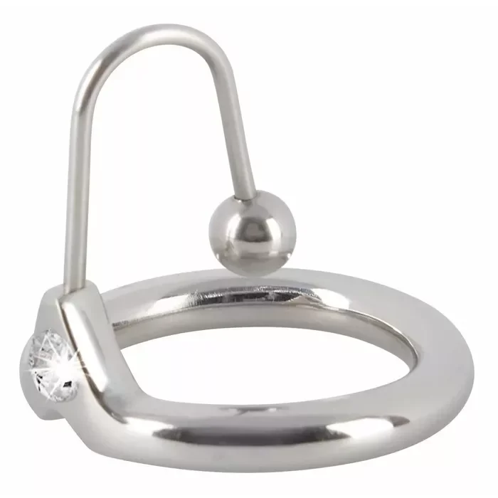 Inel penis cu bila metalica Penis Plug "Thrilling Sperm Stopper" Argintiu##