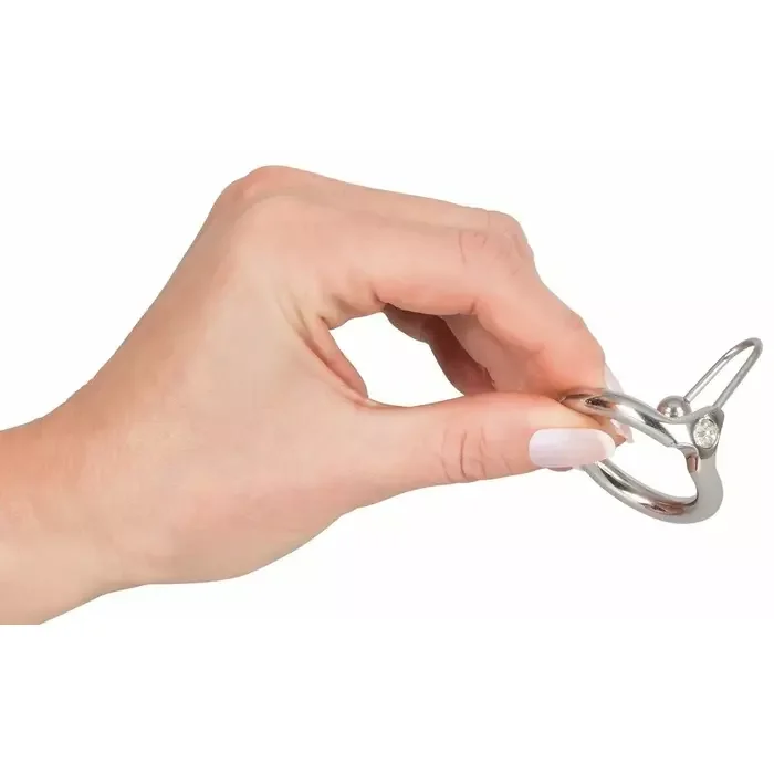 Inel penis cu bila metalica Penis Plug "Thrilling Sperm Stopper" Argintiu##