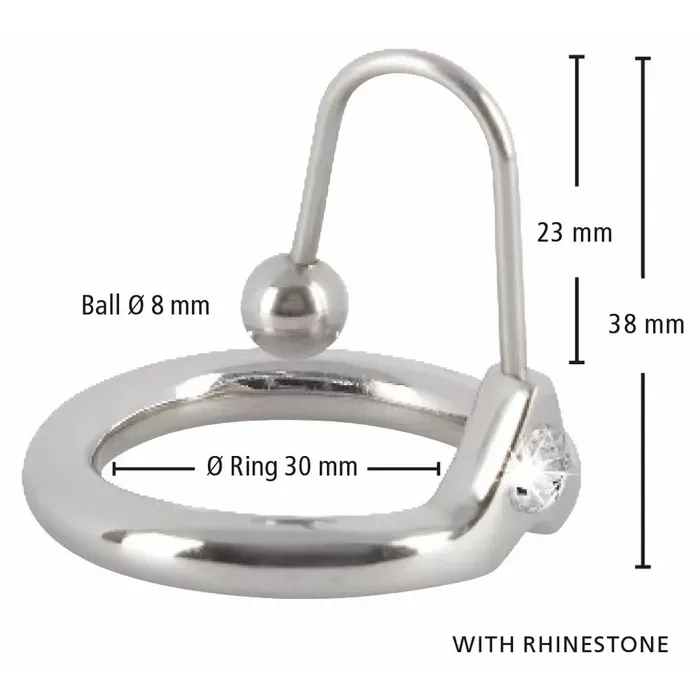 Inel penis cu bila metalica Penis Plug "Thrilling Sperm Stopper" Argintiu##