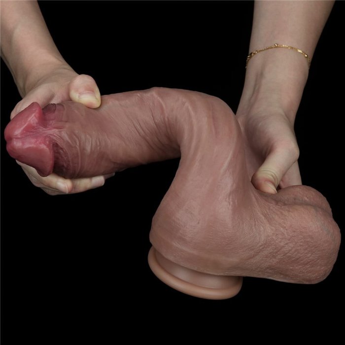 Dildo Realistic Lovetoy "Dual Layered Silicone" 27cm - Maro - vedere 12