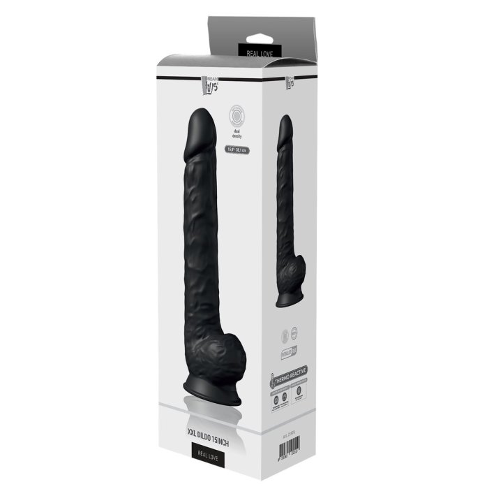 Dildo XXL Dream Toys »Dual Density« 38 cm - Negru - vedere frontala