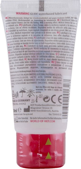 Lubrifiant Intim Hot "Warming Glide" 30 ml - detaliu design