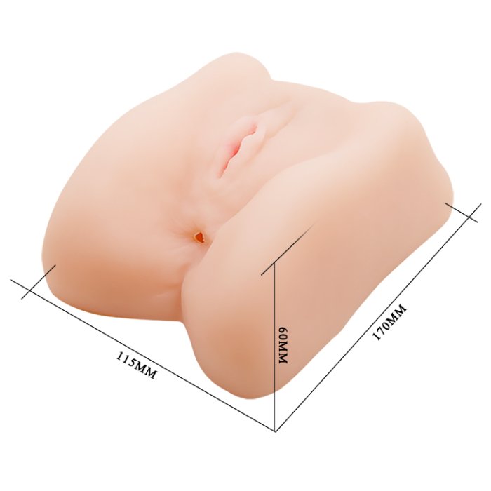 Masturbator cu Vibratii HAOOY "Anthea Magic Flesh" 17 cm - Natural - vedere laterala