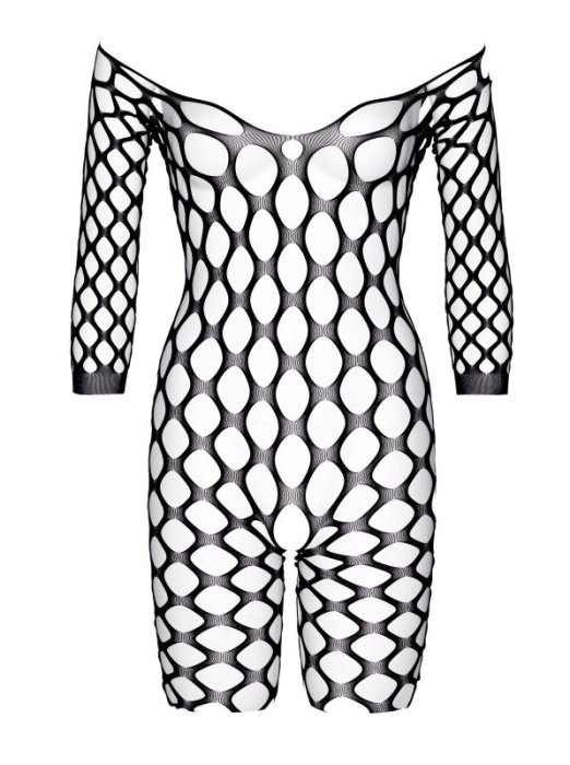 Bodystocking din Plasa Lata cu Umeri Deschisi Leg Avenue - Negru