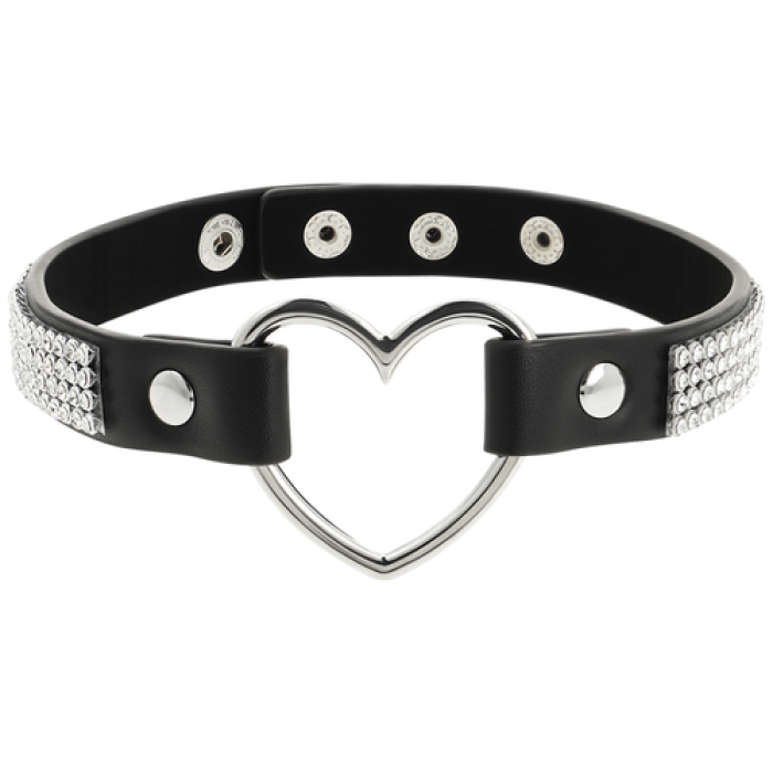 Chocker  cu Inima Coquette - Negru## - culoare si material