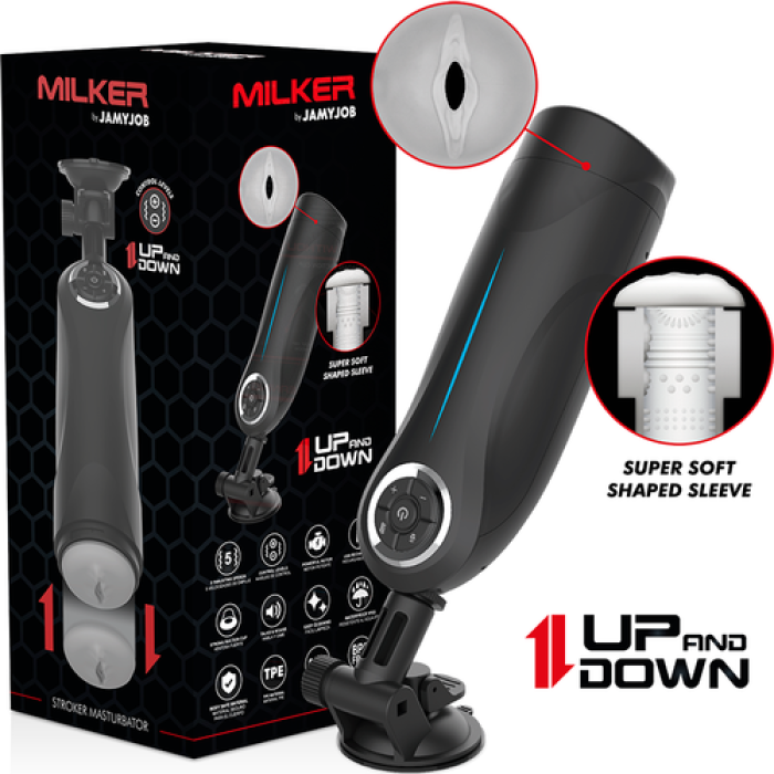 Masturbator Jamyjob's "Milker Stroker Up and Down" Negru - vedere frontala
