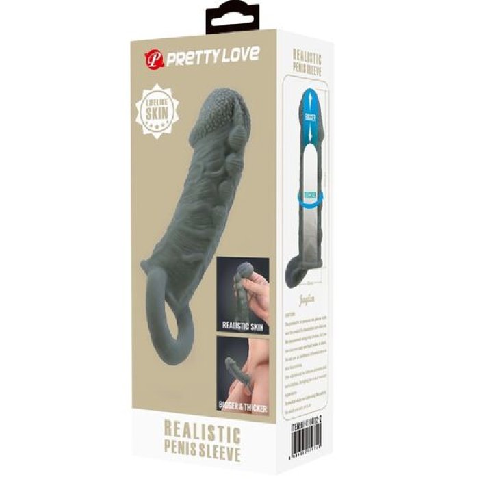 Prelungitor Penis Pretty Love »Realistic Skin« 14 cm - Negru