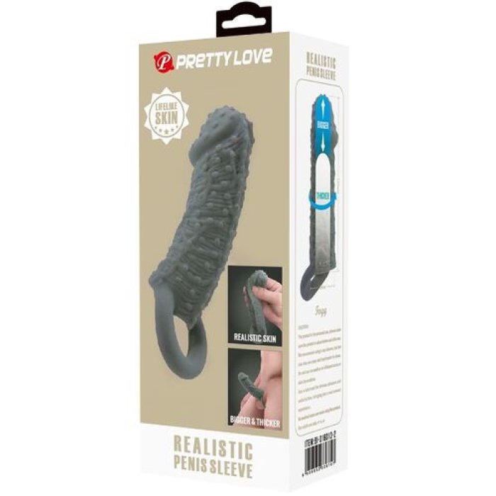 Prelungitor Penis Pretty Love »Realistic Skin« 13 cm - Negru
