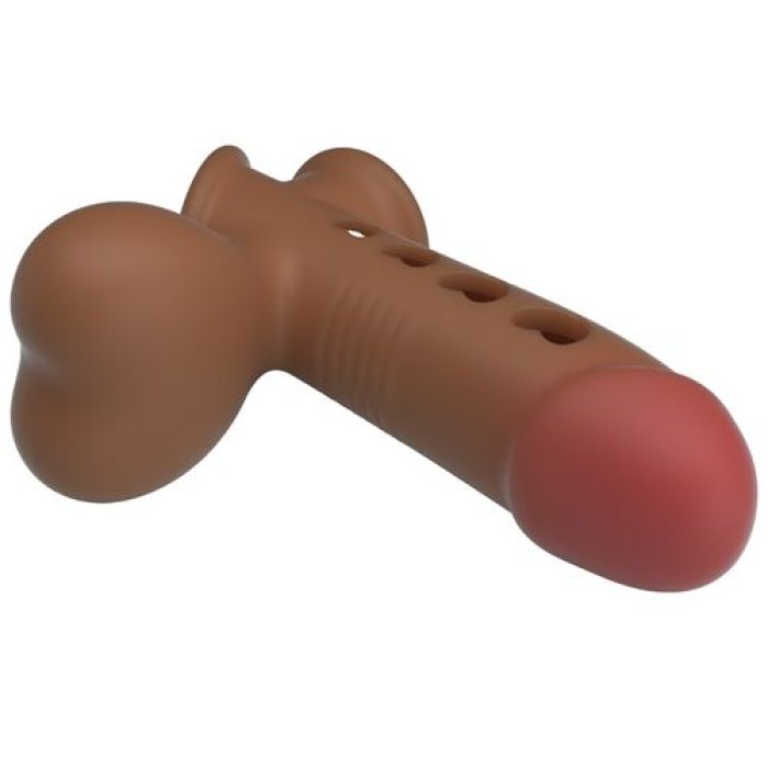 Manson Penis Pretty Love "Tyronn cu Pompa Airbag"​ 20 cm - Maro - vedere de ansamblu