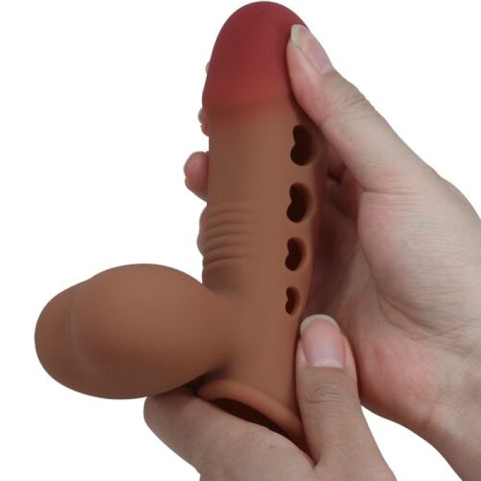 Manson Penis Pretty Love "Tyronn cu Pompa Airbag"​ 20 cm - Maro - vedere 11