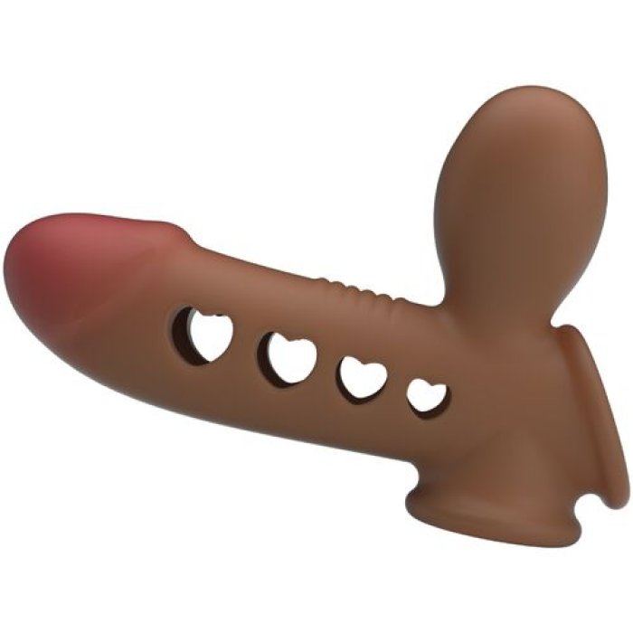 Manson Penis Pretty Love "Tyronn cu Pompa Airbag"​ 20 cm - Maro - culoare si material
