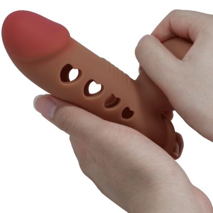 Manson Penis Pretty Love "Tyronn cu Pompa Airbag"​ 20 cm - Maro - vedere 12