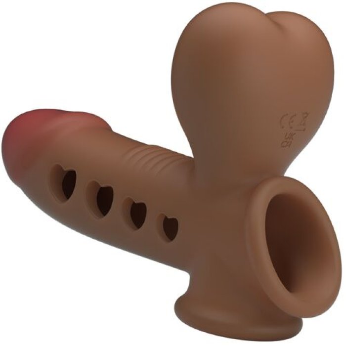 Manson Penis Pretty Love "Tyronn cu Pompa Airbag"​ 20 cm - Maro - accesorii incluse
