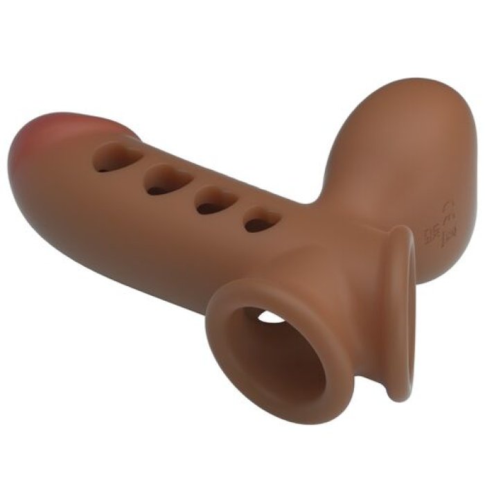 Manson Penis Pretty Love "Tyronn cu Pompa Airbag"​ 20 cm - Maro - vedere spate