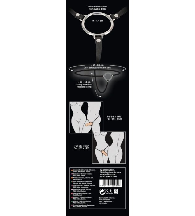 Strap-On Barbati You2Toys »Hollow Vibrating« 22,5cm - Natural