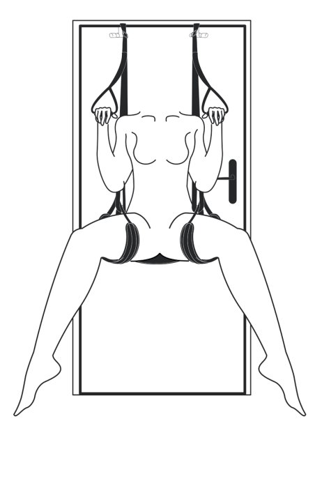 ​Leagan Sexual EasyToys »Bum Support Over The Door Swing« Negru - vedere frontala