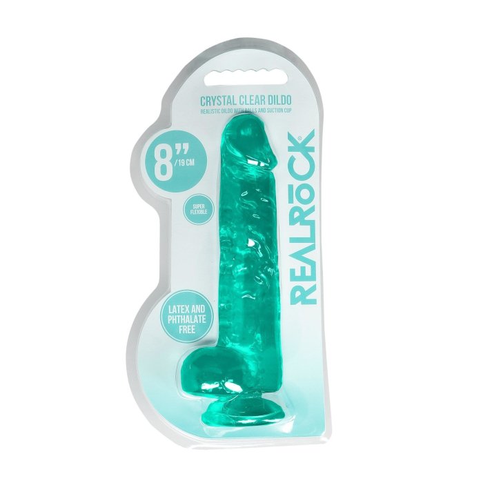 Dildo Jelly Realrock "Crystal Clear" 21 cm - Verde##